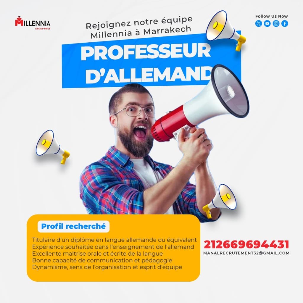 Recrutement professeur d'allemand — Millennia